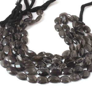 1 Strand Grey Moonstone Faceted Briolettes -Oval Shape Briolettes 14mmx10mm-15mmx11mm 10 Inches BR4035 - Tucson Beads