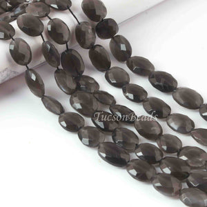 1 Strand Grey Moonstone Faceted Briolettes -Oval Shape Briolettes 14mmx10mm-15mmx11mm 10 Inches BR4035 - Tucson Beads