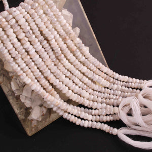 1  Strand White Silverite Faceted Rondelles  - Gemstone Rondelles - 4mm-5mm - 13 Inches BR01102 - Tucson Beads