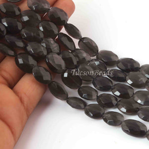 1 Strand Grey Moonstone Faceted Briolettes -Oval Shape Briolettes 14mmx10mm-15mmx11mm 10 Inches BR4035 - Tucson Beads