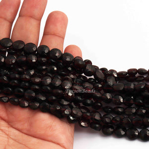 1  Strand Garnet Faceted Briolettes  -Coin Shape  Briolettes  7mmx6mm-9 Inches BR2750 - Tucson Beads