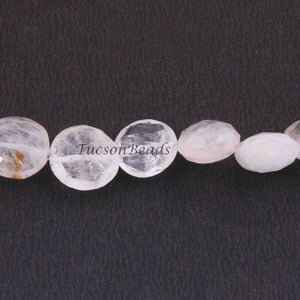 1  Strand Golden Quartz Faceted   Briolettes -Coin Shape  Briolettes  7mm-12mm-8.5 Inches BR1904 - Tucson Beads