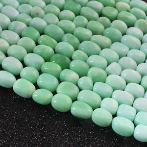 1 Strand Green Opal Smooth Tumble Shape Beads,  Plain Nuggets Gemstone Beads 11mmx9mm-14mmx9mm 13 Inches BR02828 - Tucson Beads