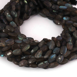 1  Strand Labradorite Faceted Oval shape  Briolettes  - Faceted Briolettes 8mmx6mm 14 Inches - BR3009 - Tucson Beads