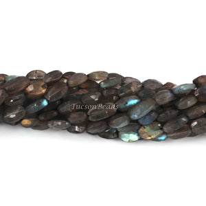 1  Strand Labradorite Faceted Oval shape  Briolettes  - Faceted Briolettes 8mmx6mm 14 Inches - BR3009 - Tucson Beads