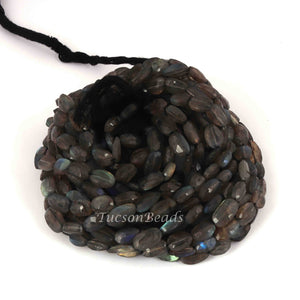 1  Strand Labradorite Faceted Oval shape  Briolettes  - Faceted Briolettes 8mmx6mm 14 Inches - BR3009 - Tucson Beads