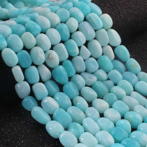 1 Strand Peru  Opal Smooth Tumble Shape Beads,  Plain Nuggets Gemstone Beads 9mmx8mm-12mmx9mm 13 Inches BR02841 - Tucson Beads