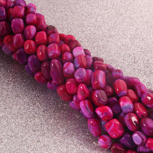 1 Strand Hot Pink Opal Smooth Tumble Shape Beads,  Plain Nuggets Gemstone Beads 8mmx7mm-14mmx8mm 13 Inches BR02840 - Tucson Beads