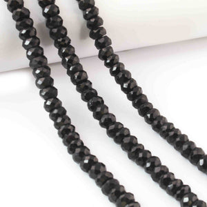 1 Strand Black Onyx Faceted Briolettes  -Roundelles Round Wheels Shape Beads Briolettes  6mm - 12.5 inches BR3286 - Tucson Beads