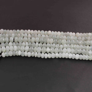 1  Strand Grey Moonstone  Faceted Rondelles - Round Shape Rondelles - 8mm-11mm 8 Inches BR02141 - Tucson Beads