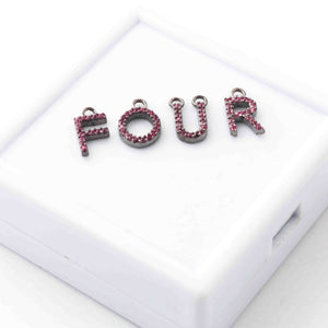 1 Pc Ruby 925 Sterling Silver Alphabet "A to Z" Letter Charm Pendant PDC873 - Tucson Beads