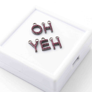 1 Pc Ruby 925 Sterling Silver Alphabet "A to Z" Letter Charm Pendant PDC873 - Tucson Beads