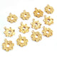 10 Pcs Beautiful Gold Flower  Charm Pendant- 24k Matte Gold Plated Pendant - 26mmx22mm GPC1387 - Tucson Beads