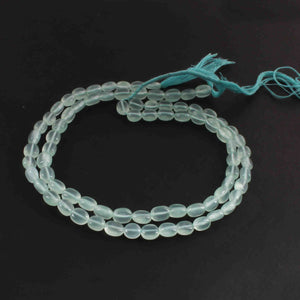 1 Long Strand  Aqua Chalcedony  Smooth Briolettes - Oval Shape Briolettes - 7mmx6mm-9mmx7mm -13 Inches BR02178 - Tucson Beads