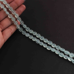 1 Long Strand  Aqua Chalcedony  Smooth Briolettes - Oval Shape Briolettes - 7mmx6mm-9mmx7mm -13 Inches BR02178 - Tucson Beads