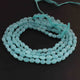 1 Long Strand  Aqua Chalcedony  Smooth Briolettes - Oval Shape Briolettes - 7mmx7mm-12mmx9mm -13 Inches BR02181 - Tucson Beads