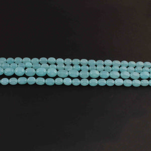 1 Long Strand  Aqua Chalcedony  Smooth Briolettes - Oval Shape Briolettes - 7mmx7mm-12mmx9mm -13 Inches BR02181 - Tucson Beads