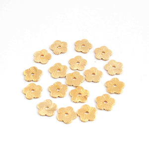 10 Pcs Beautiful Gold Flower Charms Round Shape - 24k Matte Gold Plated Charms -8mm GPC1396 - Tucson Beads