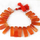 1 Strand Shaded Orange Chalcedony Faceted Rectangle Shape Briolettes - Jewelry Making Supplies - 34mmx9mm-27mmx9mm 9 Inch BR3245 - Tucson Beads