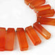 1 Strand Shaded Orange Chalcedony Faceted Rectangle Shape Briolettes - Jewelry Making Supplies - 34mmx9mm-27mmx9mm 9 Inch BR3245 - Tucson Beads