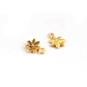 10 Pcs Beautiful Gold Flower Charm Pendant- 24k Matte Gold Plated Pendant - 18mmx12mm GPC1390 - Tucson Beads