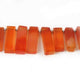 1 Strand Shaded Orange Chalcedony Faceted Rectangle Shape Briolettes - Jewelry Making Supplies - 34mmx9mm-27mmx9mm 9 Inch BR3245 - Tucson Beads