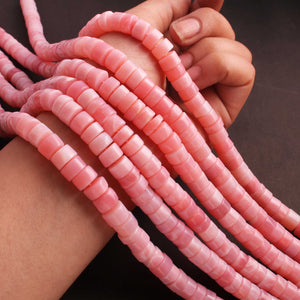 1  Strand  Pink Opal Wheel Shape Smooth Briolettes  - Wheel Shape Briolettes 7mm  14 Inches BR02480 - Tucson Beads