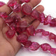 1 Long Strand Pink Crystal Faceted Briolettes -Fancy Shape  Briolettes 28mmx26mm-13mm -7.5 Inches BR0262 - Tucson Beads