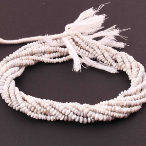 1  Strand White Silverite Faceted Rondelles  - Gemstone Rondelles - 4mm-5mm - 12.5 Inches BR01114 - Tucson Beads