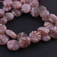 1  Long Strand Shaded Pink Opal Briolette, Pink Opal Carved Smooth Beads, Gemstone Briolettes ,15mm-12mm, 9.5 Inches,  BR3131 - Tucson Beads