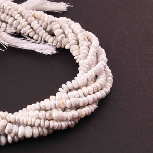 1  Strand White Silverite Faceted Rondelles  - Gemstone Rondelles - 4mm-5mm - 12.5 Inches BR01114 - Tucson Beads