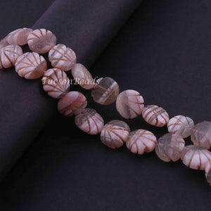 1  Long Strand Shaded Pink Opal Briolette, Pink Opal Carved Smooth Beads, Gemstone Briolettes ,15mm-12mm, 9.5 Inches,  BR3131 - Tucson Beads