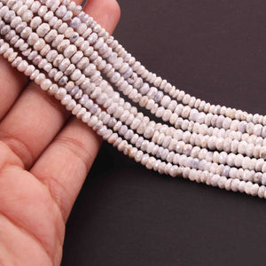 1  Strand White Silverite Faceted Rondelles  - Gemstone Rondelles - 4mm-5mm - 12.5 Inches BR01114 - Tucson Beads