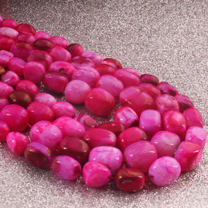 1 Strand Top Quality Hot Pink Opal Smooth  Tumble Nuggets Shape Beads Briolettes 7mmx7mm-16mmx12mm- 16 Inches BR02484 - Tucson Beads