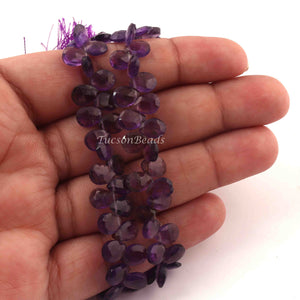 1 Long Strand Amethyst Faceted Briolettes - Pear Shape Briolettes -8mmx7mm- 7 Inches BR3148 - Tucson Beads