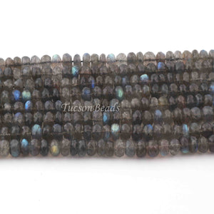 1  Strand  Labradorite Faceted Rondelles - Rondelle Beads - Labradorite Rondelles 8mm 15.5 Inches BR0255 - Tucson Beads