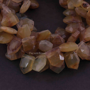 1 Strand Shaded  Yellow Opal Briolettes - Pentagon Shape Faceted Beads Briolettes-17mmx6mm-16mmx11mm 9 inch BR3164 - Tucson Beads