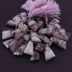 1 Strand Lilac jasper Faceted Briolettes - jasper Faceted Briolettes ,Fancy Shape Briolettes-26mmx11mm-21mmx11mm 8.5 Inches BR3070 - Tucson Beads