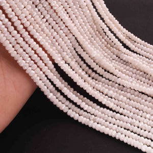 1  Strand White Silverite Faceted Rondelles  - Gemstone Rondelles  3 mm-  13.5 Inches BR01809 - Tucson Beads