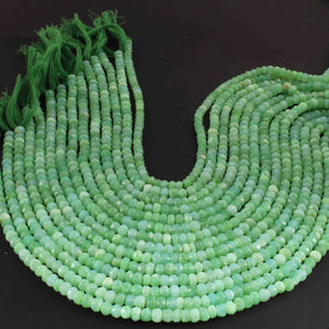 1 Strand Finest Quality Green Opal Faceted Rondelles - Green Opal Rondelles Beads 4mm-5mm 13 Inches BR02259 - Tucson Beads