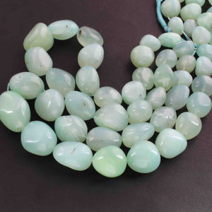 1 Strand  Aqua Chalcedony Smooth Briolettes -Tumbled Shape Briolettes - 16mmx12m-30mmx21mm- 16 Inches BR01823 - Tucson Beads