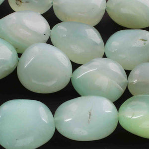 1 Strand  Aqua Chalcedony Smooth Briolettes -Tumbled Shape Briolettes - 16mmx12m-30mmx21mm- 16 Inches BR01823 - Tucson Beads