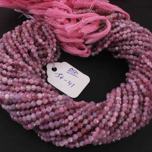 5 Strands Pink Tourmaline 3mm Gemstone Balls, Semiprecious beads 12.5 Inches Long- Faceted Gemstone Jewelry RB0059 - Tucson Beads