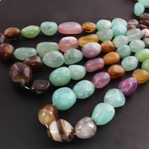 1 Strand Multi Color Chalcedony Smooth Briolettes -Tumbled Shape Briolettes - 11mmx10m-34mmx25mm- 18 Inches BR01829 - Tucson Beads