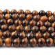 1 Strand Brown Tiger ,Best Quality , High Quality , Smooth Round Balls - Smooth Balls Beads -10mm 15 Inches BR0068 - Tucson Beads