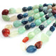 1 Strand Multi Color Chalcedony Smooth Briolettes -Tumbled Shape Briolettes - 13mmx12m-36mmx17mm- 12 Inches BR01830 - Tucson Beads