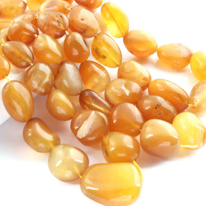 1 Strand Shaded Yellow Chalcedony Smooth Briolettes -Tumbled Shape Briolettes - 11mmx11m-32mmx24mm- 14 Inches BR01831 - Tucson Beads