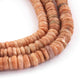 1 Long Strand Peach Moonstone  Faceted Rondelles  - Wheel Shape Rondelles - 10mm-8mm - 10 Inches BR2964 - Tucson Beads