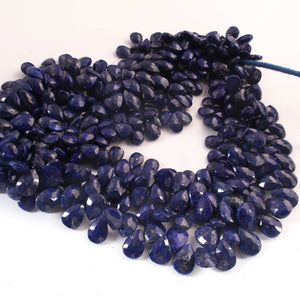 1  Strand Lapis Faceted Briolettes -Pear Shape Briolettes -Gemstone Beads -7mmx9mm- 8mmx13mm- 8.5 Inches BR02874 - Tucson Beads