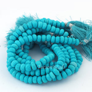 1 Strand Turquoise Stablized Faceted Roundelles. - Turquoise Stablized Ball Beads 8mm- 9 Inches - BR0514 - Tucson Beads